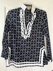 Michael Kors Women?S Black & White Embroidered Sequin Tunic Top. Size Small S/P