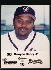 1989 Richmond Braves Team issue Photo card Dwayne Henry 4x5 Bob's Camera's *