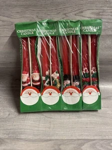 vintage unused Boxed Christmas candles x 8 Santa Snowman Etc - Picture 1 of 7