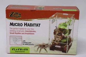 Zilla Acrylic Micro Habitat Terrariums with Locking Latch, Small, Arboreal New - Picture 1 of 5