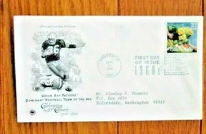 FOOTBALL GREEN BAY PACKERS  TEAM OF THE 60s  CTC  1999 FDC PCS CACHET - Picture 1 of 1