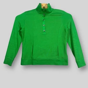Maglione donna Lauren Ralph Lauren grande verde pullover T snap tasca frontale - Foto 1 di 5