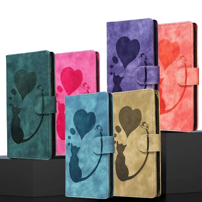 Leather Printing Love Cat Wallet Case For iPhone 11 12 13 14 15 Pro Max XS XR 7 - Image 1 of 4