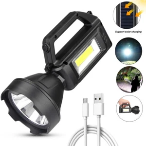 USB Rechargeable LED Searchlight Handheld Spotlight Flashlight Torch Lights - Picture 1 of 11