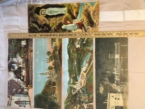 5 impresiones litográficas católicas antiguas de Nuestra Señora de Lourdes - Imagen 1 de 12