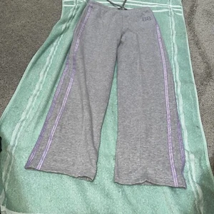 Arizona Jeans Kids Purple Glitter Striped Sweatpants Size Medium 10/12 - Picture 1 of 9