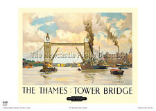 LONDON TOWER BRIDGE RETRO VINTAGE RAILWAY TRAVEL POSTER HOLIDAY ADVERTISING