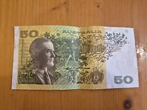 Fifty Dollars $50 Australian Banknote. Fraser. Evans. Paper. Circulated - Picture 1 of 4