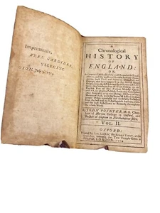 A Chronological History Of England Vol II 1714 Oxford 1st Ed - Picture 1 of 10