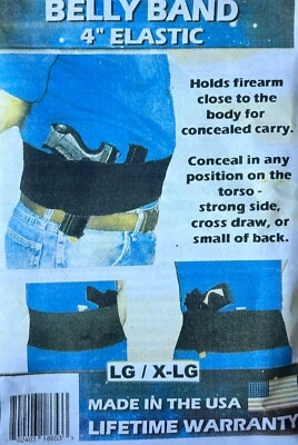 Concealment Black Belly Band 4" Elastic LG/X-LG - Image 1 of 4