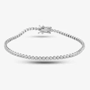 Second Hand 14ct White Gold 1.50ct Brilliant Cut Diamond Tennis Bracelet 4307... - Imagen 1 de 1
