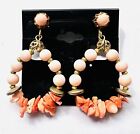 Vintage Signed Miriam Haskell  Coral Dangle  Earrings
