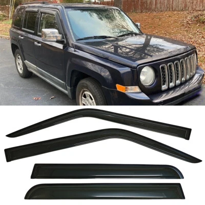 Fit 2007-2017 Jeep Patriot Window Visors Sun Vent Shade Rain Wind Guards Smoke Foto 1 de 4