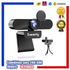 Camera Webcam With Microphone, 2K 1440P Full Hd, With Cover And Tripod, Dual S