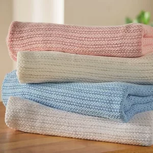 Cellular Blanket Single Double King Pram Ultra soft Cozy Breathable 100% Cotton - Picture 1 of 20