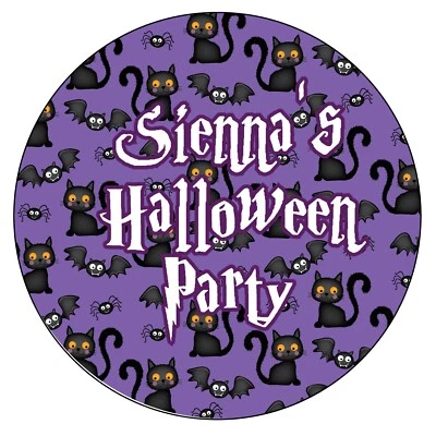EYEDEEDESIGN Personalised Halloween Treat Birthday Party Stickers Thank you Sweet Cone H3b