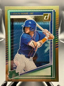 2025 Panini Donruss Baseball Gold Card No 158 Carson Benge 1/10 Rated Prospect - Bild 1 von 10