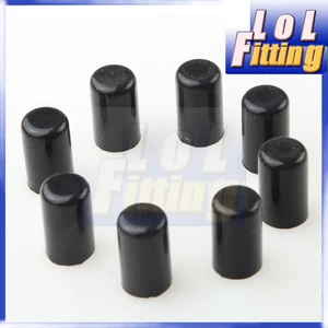 8x16mm 5/8" Silicone Blanking Cap Intake Vacuum Hose End Bung Plug Caps Black - Picture 1 of 2