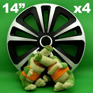 Radkappen 14" Terra 4 Stück silber + schwarz für Honda Civic Logo Daewoo Lanos - Bild 1 von 1