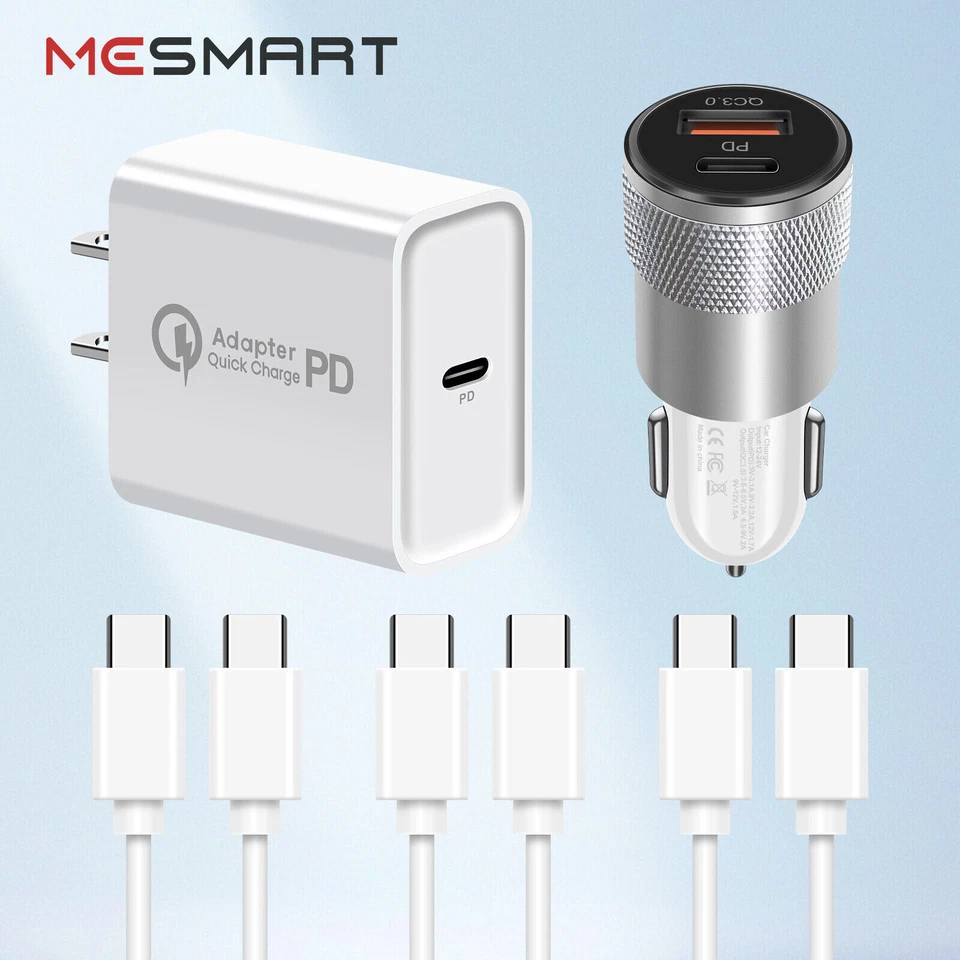 Lote de cables de cargador de pared rápido tipo C Fit Google Pixel 8 7 6 Pro 8a 7a 6a 4 Foto 1 de 4