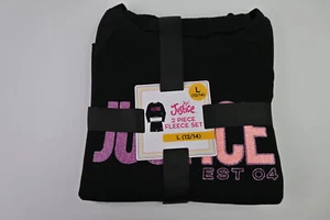 Girl's Justice Fleece Lounge Sweatshirt & Midi Short Set Black L(12/14) - Picture 1 of 4