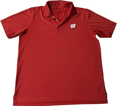University Of Wisconsin Badgers Men’s Red Short Sleeve Polo Large - Image 1 of 4