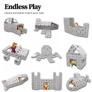 Fort Bausatz | Jumbo Blocks - Kinder Bauspielzeug | 90-teiliges Set: grau - Bild 1 von 8