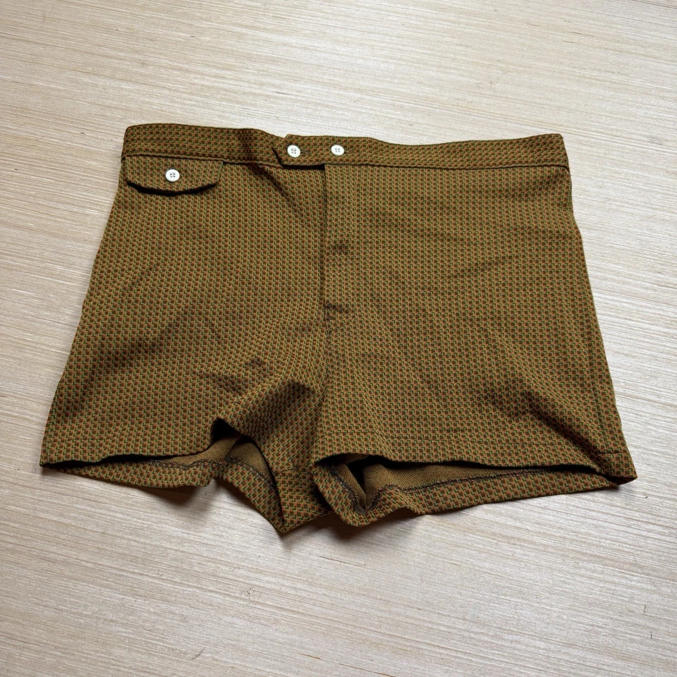 Vintage 60s 50s Shorts Sears Swim Swimsuit Diving Surf Knit Trunks Mens Large - Image 1 of 4