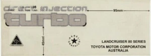 LandCruiser 80 Series Tail Gate Decal 'Direct Injection Turbo' OEA705 - Picture 1 of 1