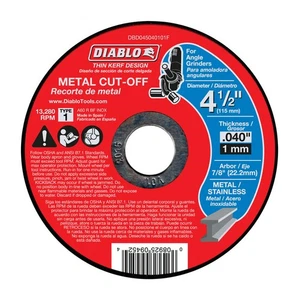 Diablo DBD045040101F Thin Kerf Aluminum Oxide Metal Cut Off Disc 4-1/2 Dia. in. - Picture 1 of 1