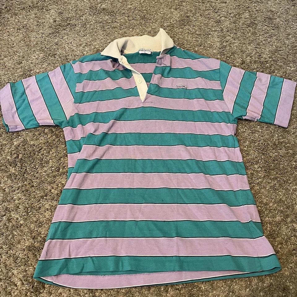 Vintage iZod lacoste striped polo shirt thin soft multicolor size 20 - Image 1 of 4
