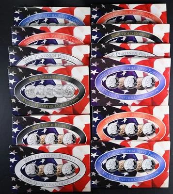 13 Sets 1999-2006 State Quarter 25c Collection US Mint Gold Platinum Coin - Image 1 of 2