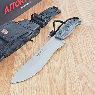 Aitor Ferfal Fixed Knife 7" Full Tang Bohler N690 Steel Blade Black Wood Handle - Image 1 of 4