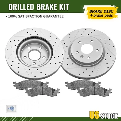 Juego de rotores de disco de freno delantero y pastillas de cerámica para Ford Taurus 2010 2011 2012 Foto 1 de 4