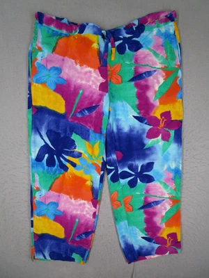 Pantalones Jams World Mujer Grandes Multicolor Tejido Flor W727-TIFL EE. UU. 40x26 Foto 1 de 4