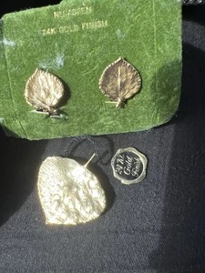 24k Blattgold Clip auf Ohrringe und Brosche Anhänger Nu-Aspen Guilded Aspen - Bild 1 von 23
