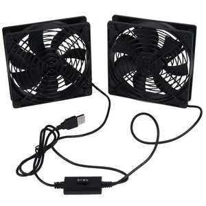 Ventilateurs Routeur PC Double 120mm 5V Alimenté USB avec Contrôleur de Vitesse High Airflow4000 - Photo 1/7