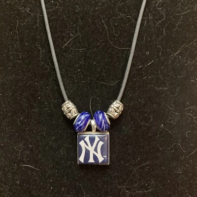 New York Yankees MLB- Lifetiles Necklace with Beads 18” - Image 1 of 4