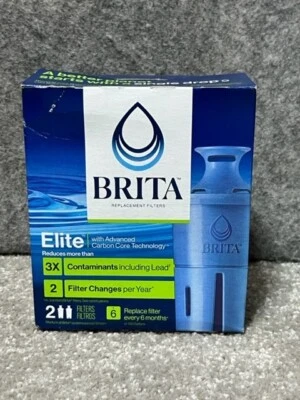 2 Count Brita Elite Replacement Filters for Pitchers Dispensers Blue - Image 1 of 4