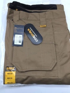Dewalt Pro Tradesman Men's Stretch Work Pants 40 x 31 - Tan/Black Knee Pads - Picture 1 of 7