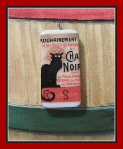 CHAT NOIR - FRANZÖSISCHE POSTKARTE DOMINO ANHÄNGER - Bild 1 von 3