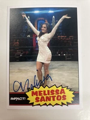 Tarjeta autografiada personalizada de Melissa Santos 1984 lucha libre impacto diva A-591 Foto 1 de 2