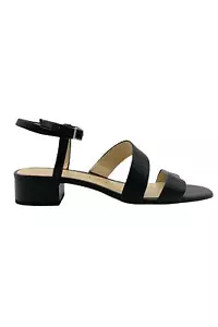 Sole Society Leather or Textile Heeled Sandals Francey Black - Picture 1 of 5
