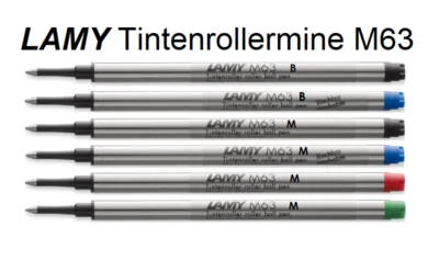 LAMY M63 Tintenrollermine schwarz, blau, rot, grün, Rollermine M 63 M + B Mine