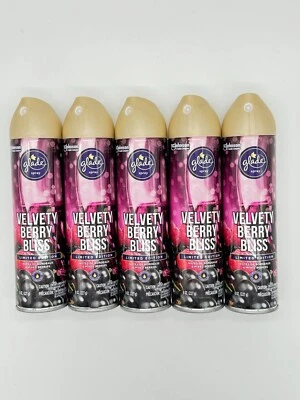 Pack of 5 Glade Limited Edition VELVETY BERRY BLISS Air Freshener Room Spray 8oz