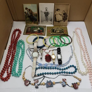Estate Sale Jewelry Lot  Bracelets Necklaces Watches Vintage to Now Mixed - Picture 1 of 8