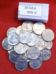 1979-D Susan B Anthony SBA Dollar 25 Coin roll Circulated - Picture 1 of 4