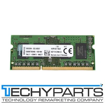 Kingston 2GB 1Rx16 DDR3-1600 PC3-12800S nonECC SODIMM Laptop Memory KVR16S11S6/2 - Image 1 of 2