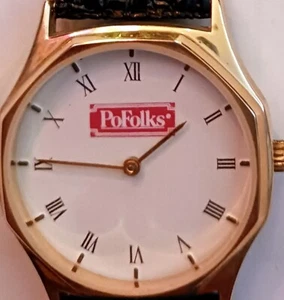 Po Folks Restaurant Promotional Wrist Watch Black Band Non Working Sold As Is - Picture 1 of 4
