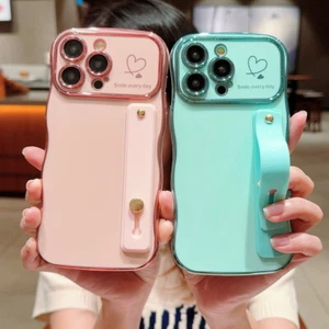 Coque Etui Coeur Plaqué Bracelet Antichoc Pour iPhone 16 15 14 Pro Max 13 12 11 - Photo 1 sur 20